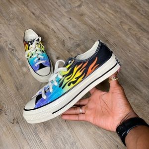 rainbow flame converse